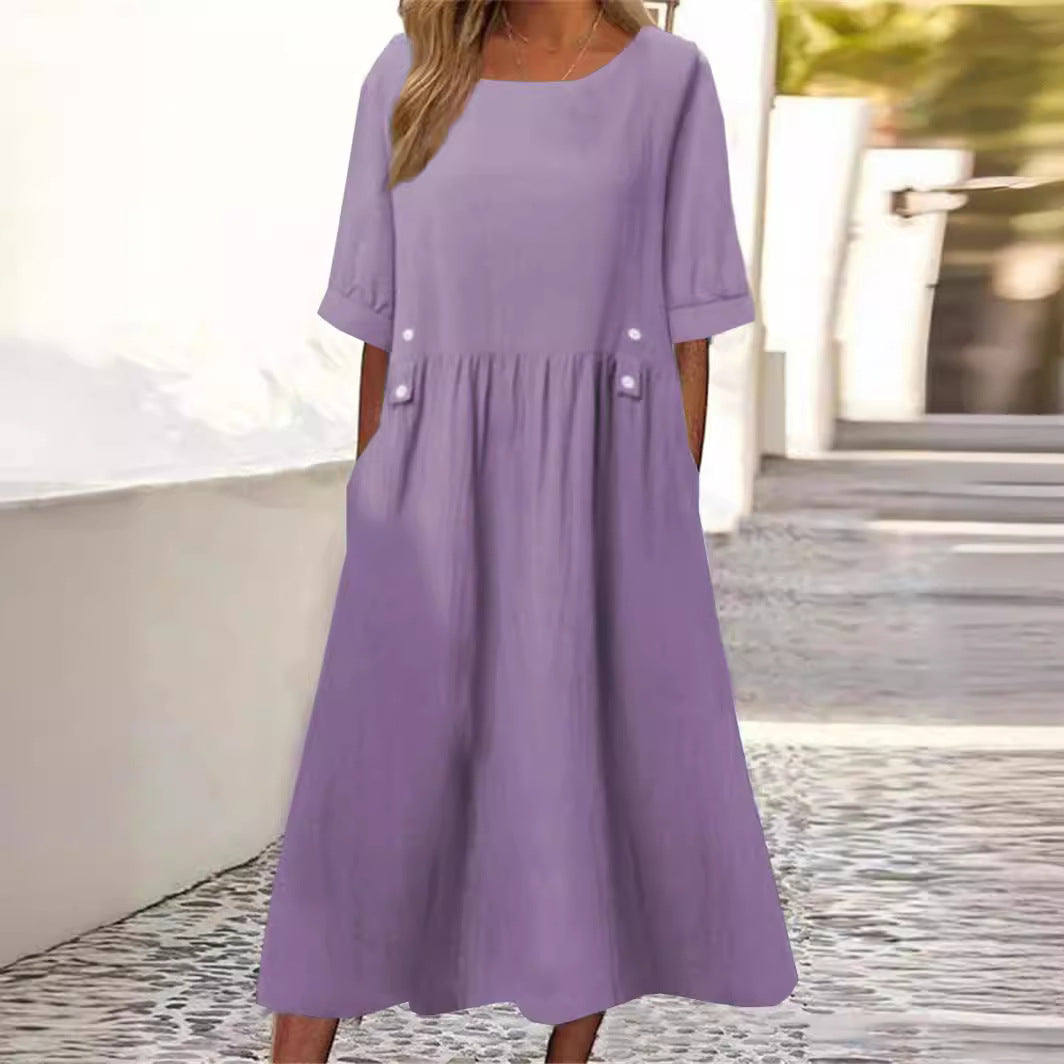Helene - Summer Cotton-Linen Dress