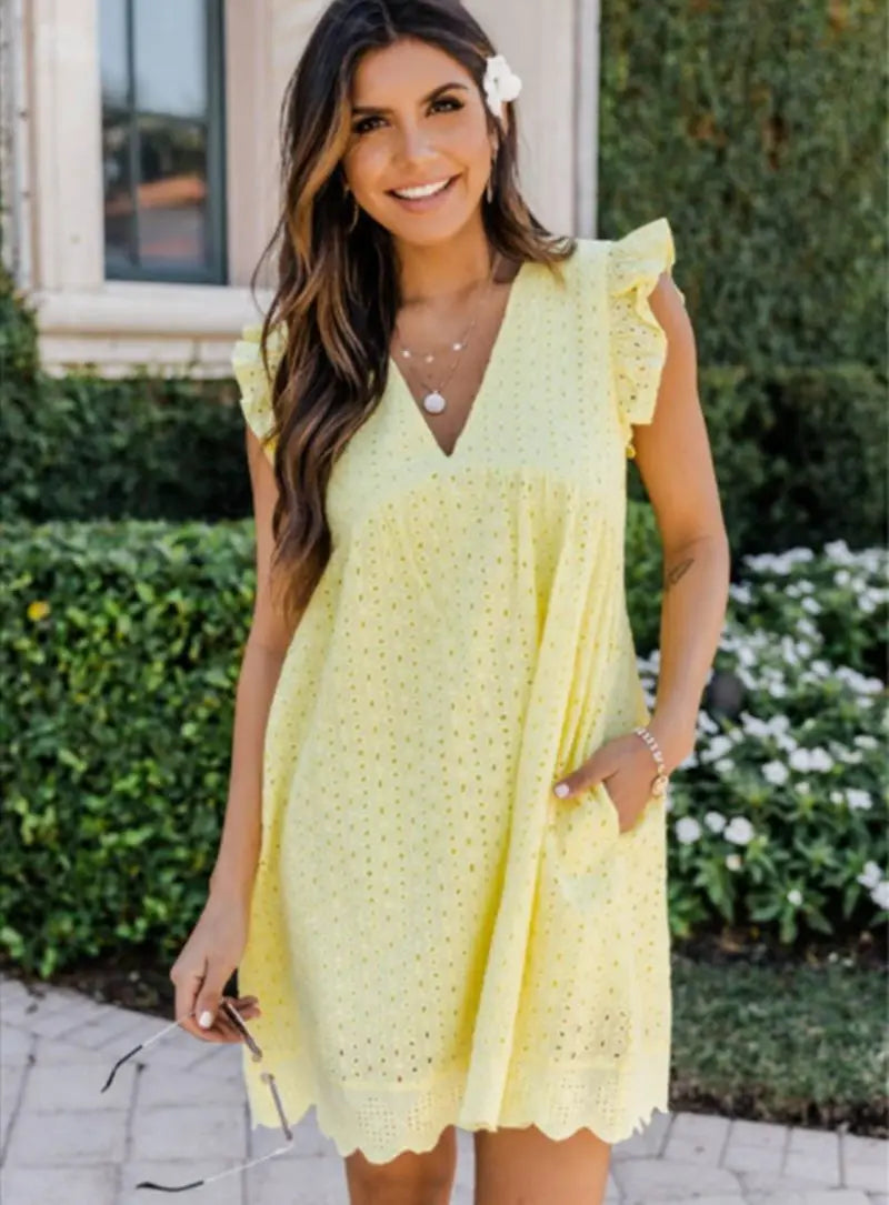 HEDY™ - ELEGANT V-NECK DRESS